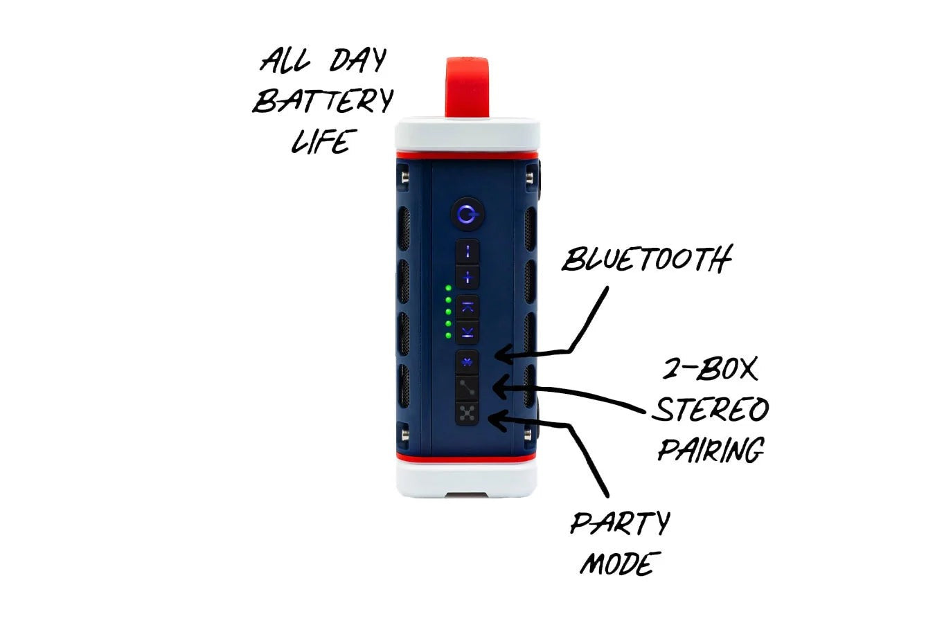 Turtlebox Ranger Bluetooth Speaker (Red, White, Blue)