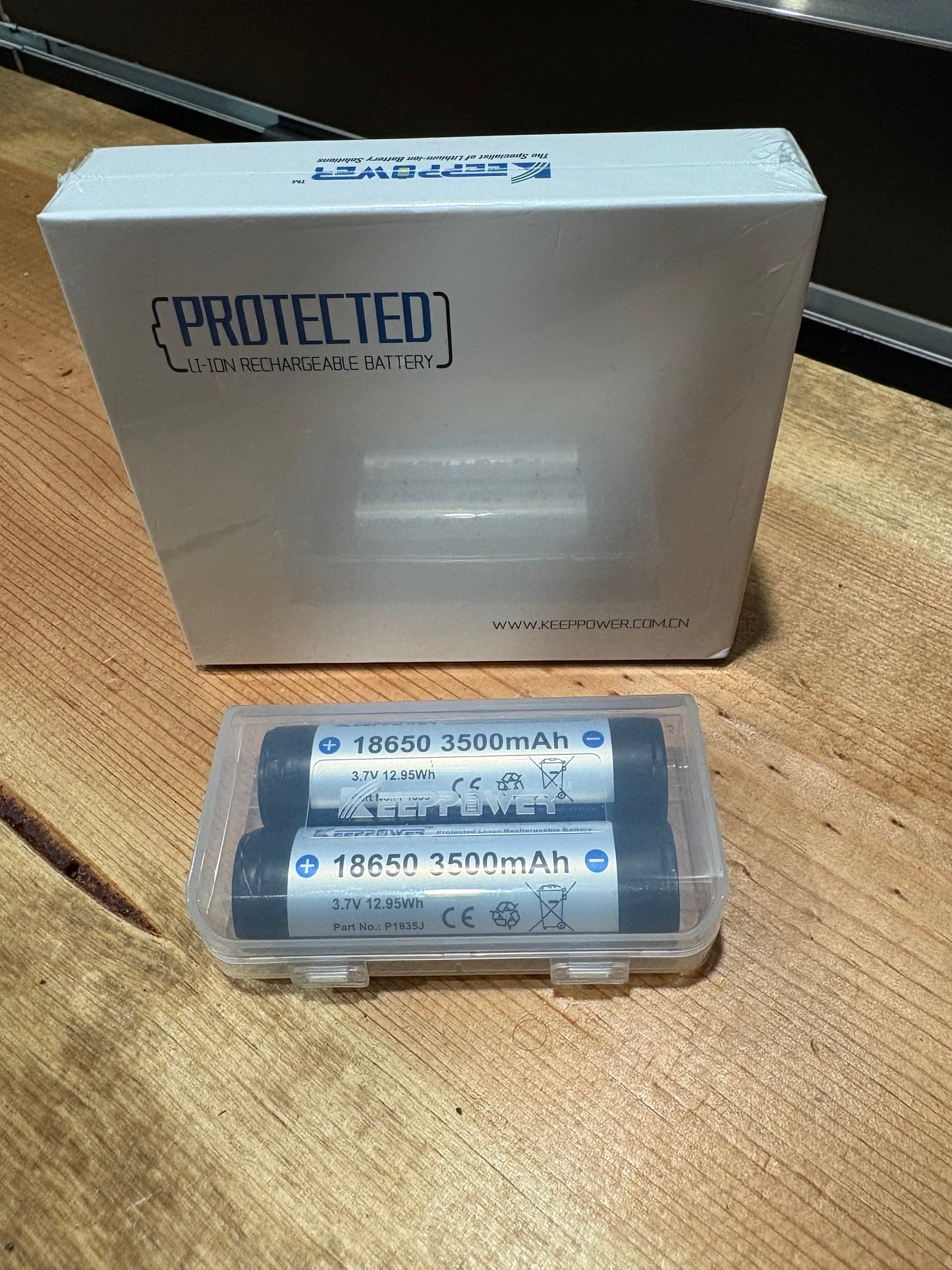 KeepPower 18650 Protected Li-ion Rechargable Batteries (2 pack) P1835J