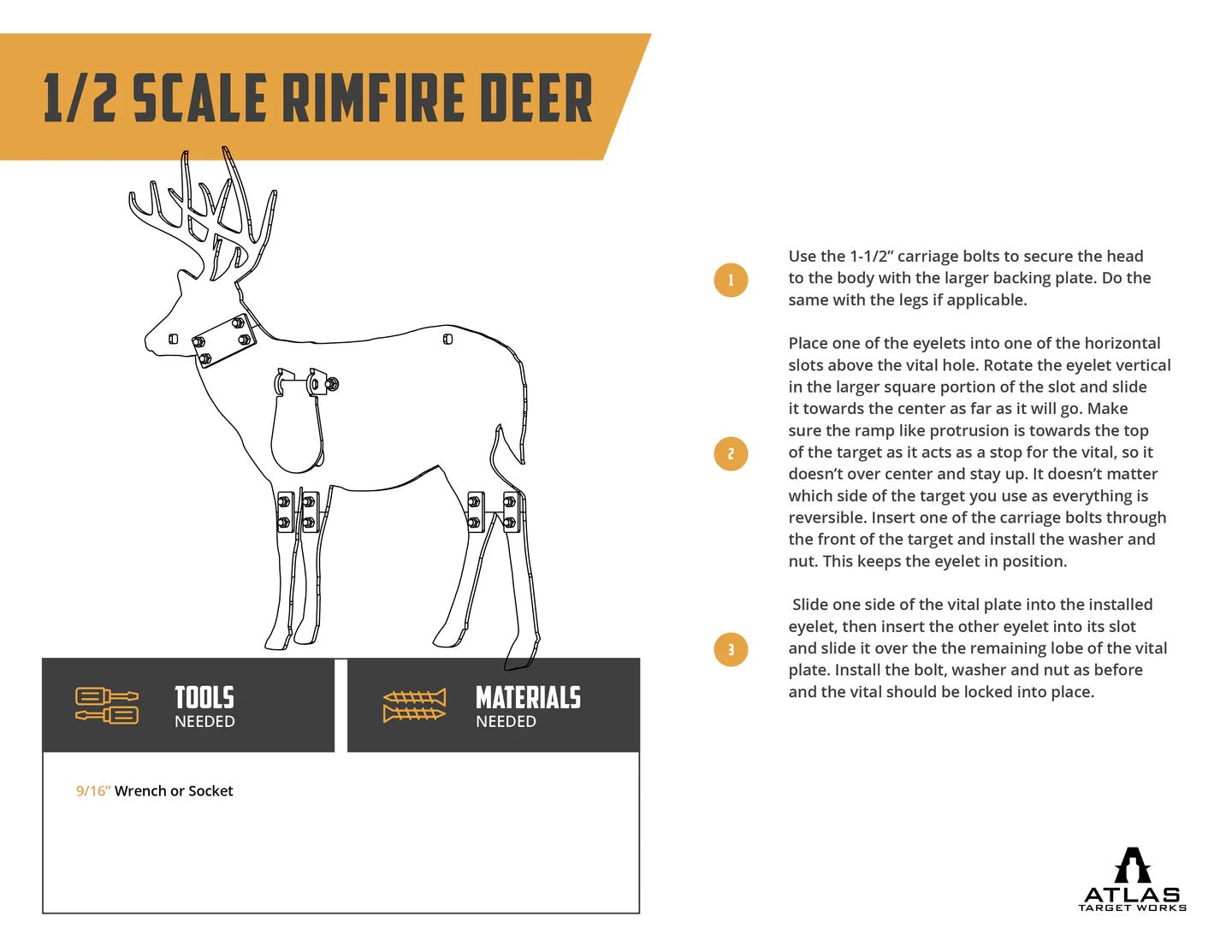 Whitetail Deer Steel Target - 50% Scale with Legs
