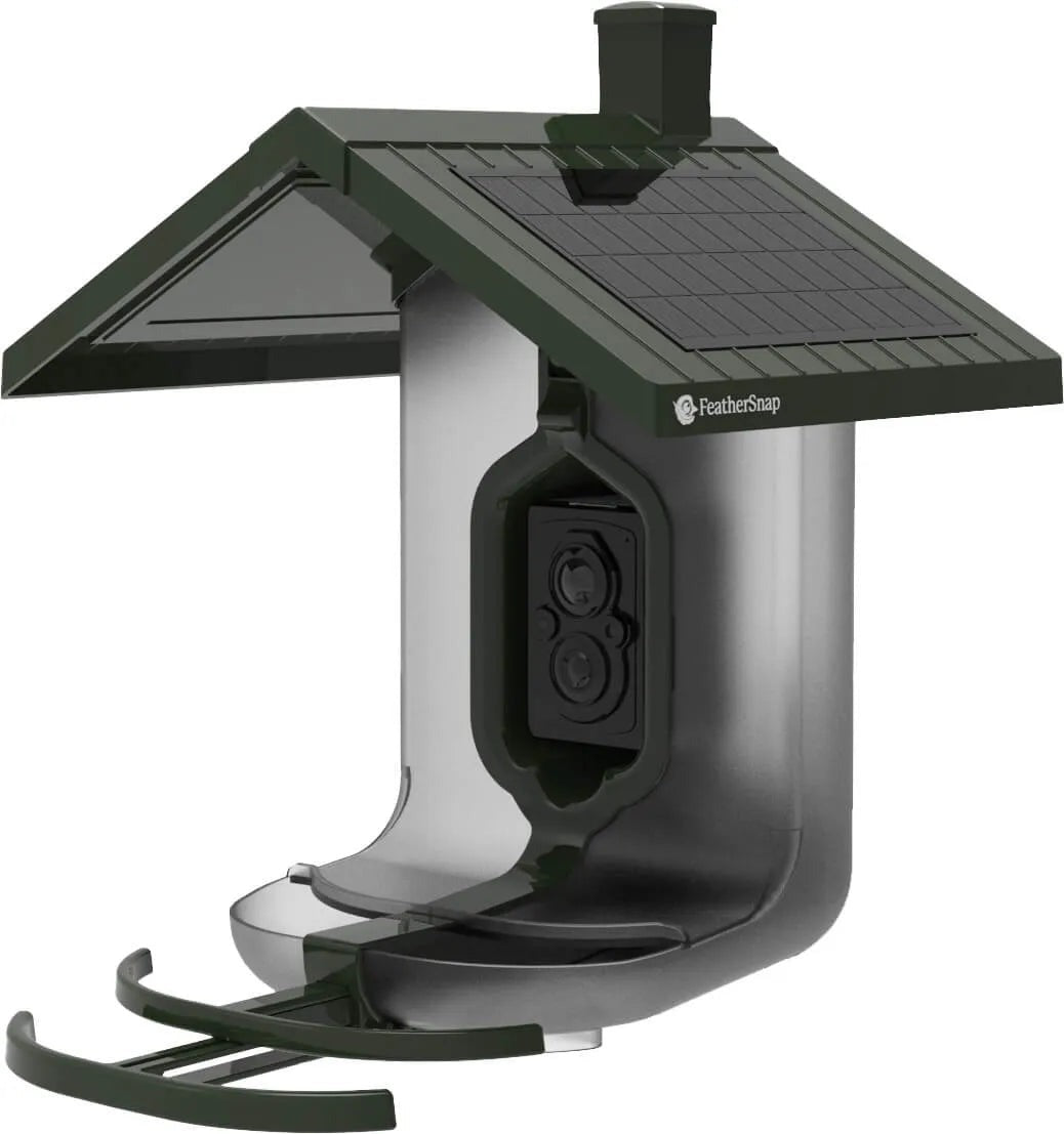 Feather Snap Smart, Solar-Powered Bird Feeder W/ AI Species Recognition