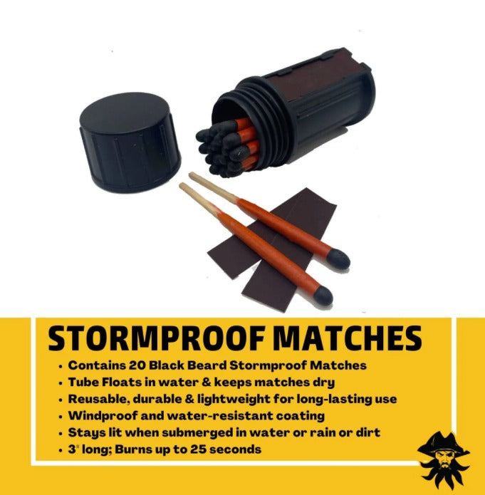 Black Beard Storm Proof Matches (Wind & Waterproof)