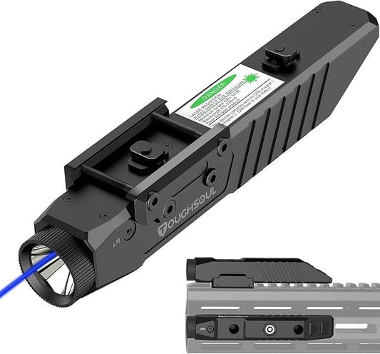 TOUGHSOUL Tactical Flashlight with Blue Laser Sight Combo (Blue)