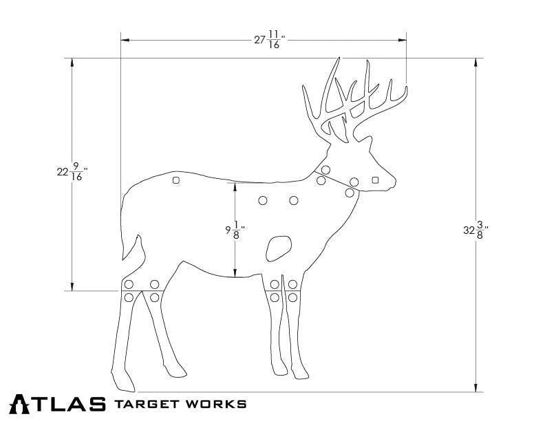 Whitetail Deer Steel Target - 50% Scale with Legs