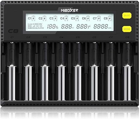 SMART BATTERY CHARGER C8 US 8 Bay Smart Charger 18650 MI BOXER