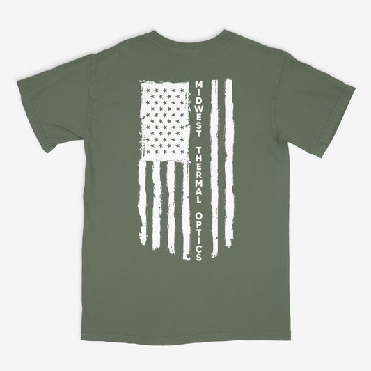 MTO Flag T-Shirt - Green - Comfort Colors